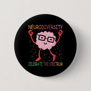 Neurodiversity Hirn Autismus Bewusstsein für Adhor Button