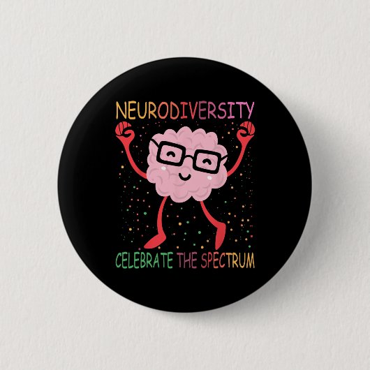 Neurodiversity Hirn Autismus Bewusstsein für Adhor Button (Vorderseite)