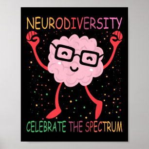 Neurodiversity Hirn Autismus Bewusstsein für Adhor Poster