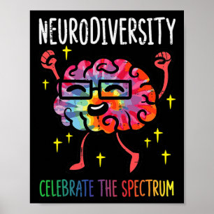 Neurodiversity Hirn Autismus Bewusstsein für Adhor Poster