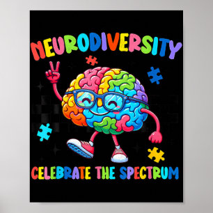 Neurodiversity Hirn Autismus Bewusstsein für Adhor Poster