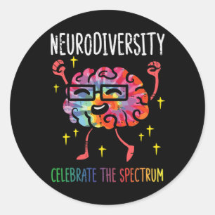 Neurodiversity Hirn Autismus Bewusstsein für Adhor Runder Aufkleber