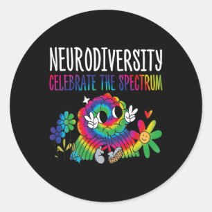 Neurodiversity Hirn Autismus Bewusstsein für Adhor Runder Aufkleber