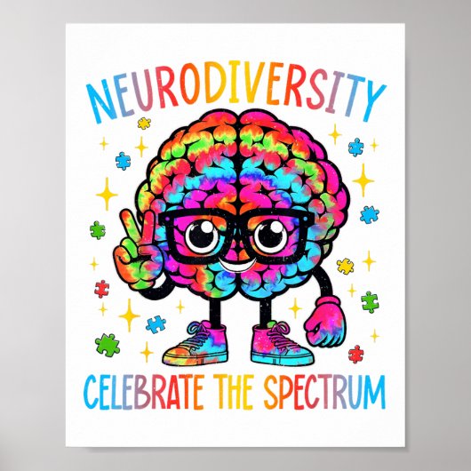 Neurodiversity Hirnautismus Bewusstseinsbildung Poster (Vorne)