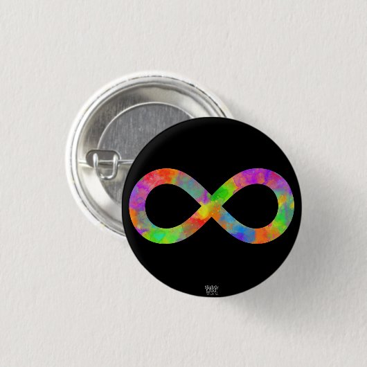 Neurodiversity-Regenbogen-Lemniscet/Infinity-Symbo Button (Vorne & Hinten)