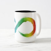 Neurodiversity Regenbogen-Tasse Zweifarbige Tasse (VorderseiteRechts)