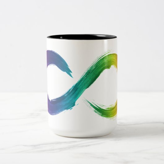 Neurodiversity Regenbogen-Tasse Zweifarbige Tasse (Mittel)