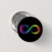 Neurodiversity schwarzer Knopf Button (Vorne & Hinten)