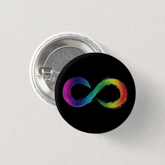 Neurodiversity schwarzer Knopf Button (Vorne & Hinten)