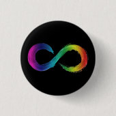 Neurodiversity schwarzer Knopf Button (Vorderseite)