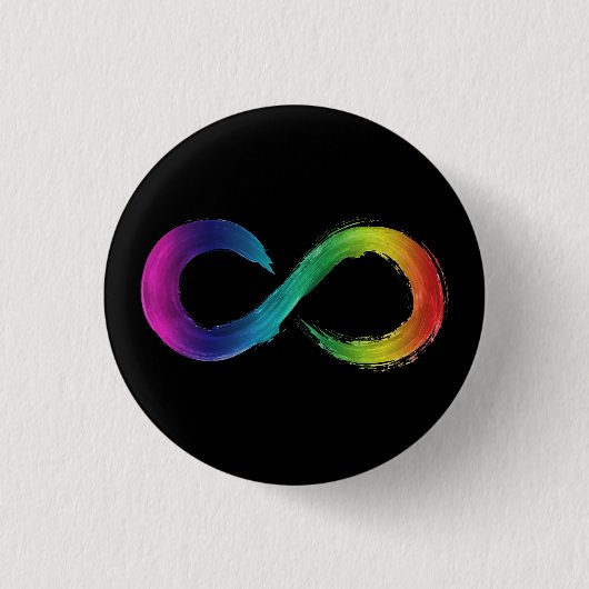 Neurodiversity schwarzer Knopf Button (Vorderseite)