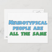 Neurodiversity-Spaß Funny Aspie Autism Joke Postkarte (Vorne/Hinten)