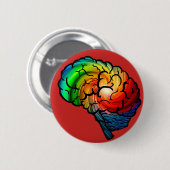 Neurodiversity Stolz-Regenbogen-Gehirn-Knopf Button (Vorne & Hinten)
