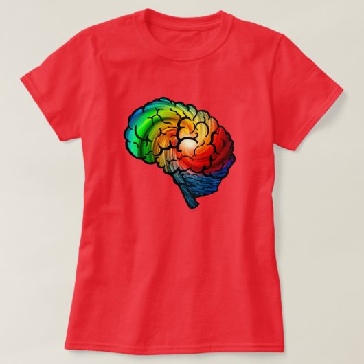 Neurodiversity Stolz-Regenbogen-Gehirn-Shirt T-Shirt (Design vorne)