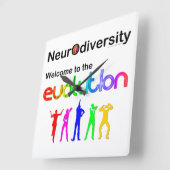 Neurodiversity Welcome to the Evolution Quadratische Wanduhr (Winkel)