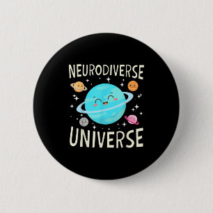 Neurodiverster Planet Weltraum Thema Galaxie Autis Button