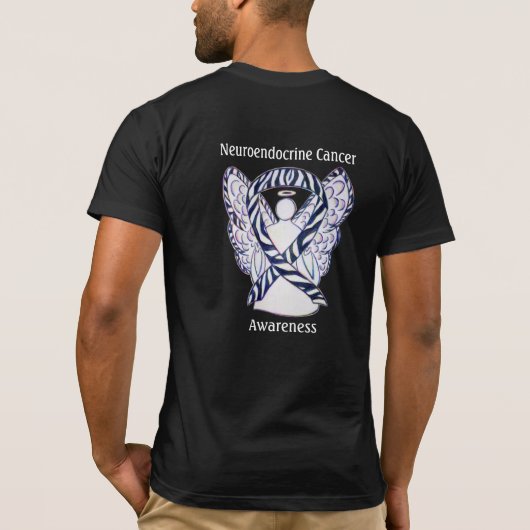 Neuroendokrine Krebsbewusstsein Ribbon Angel Shirt (Rückseite)