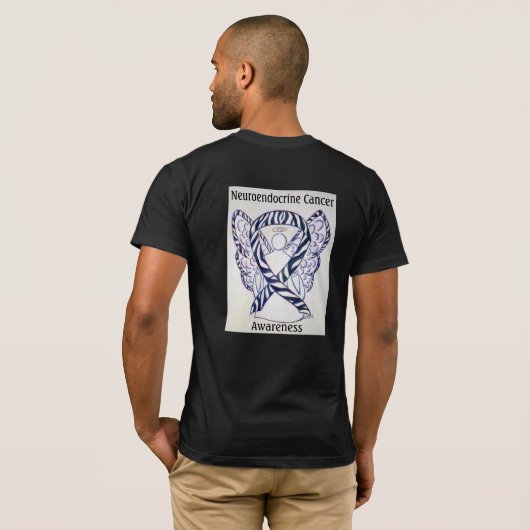Neuroendokrine Krebsbewusstsein Ribbon Angel T-Shi T-Shirt (Schwarz voll)