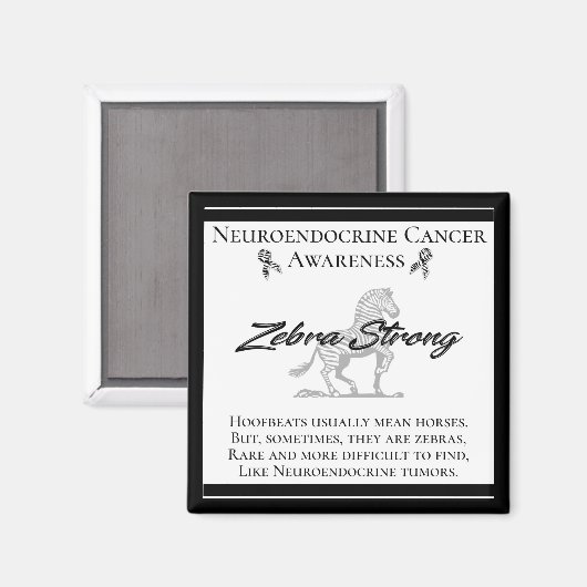 Neuroendokriner Krebs Bewusstsein Zebra stark Magnet (Vorderseite/Rückseite)