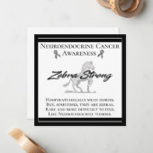 Neuroendokriner Krebs Bewusstsein Zebra stark Mitteilungskarte (Vorderseite/Rückseite Beispiel)
