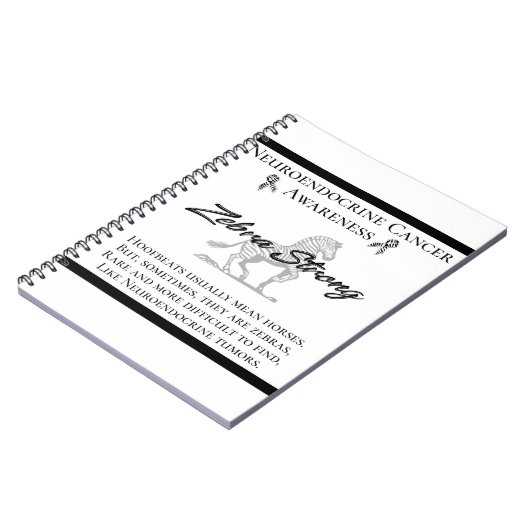 Neuroendokriner Krebs Bewusstsein Zebra stark Notizblock (Linke Seite)