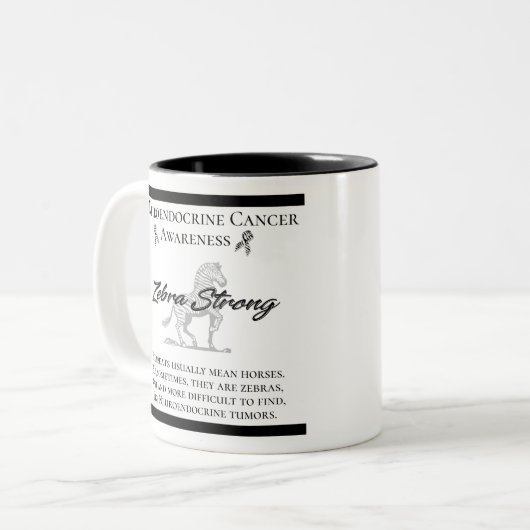 Neuroendokriner Krebs Bewusstsein Zebra stark Zweifarbige Tasse (Vorderseite Links)