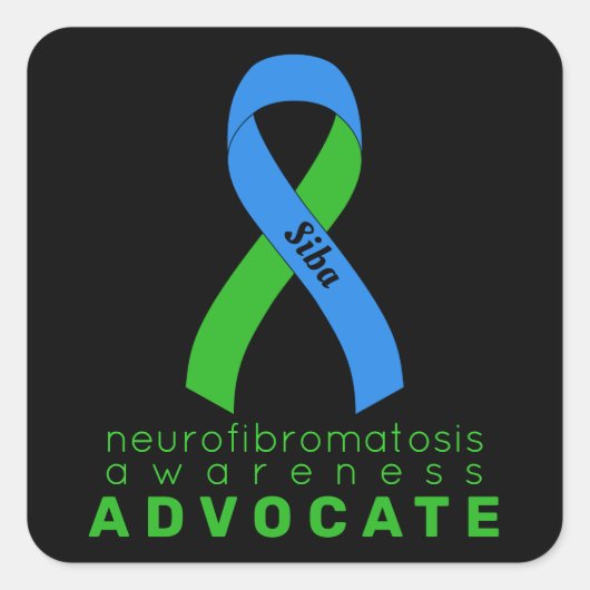 Neurofibromatose Advocate Schwarzer Quadrat Sticke Quadratischer Aufkleber (Vorderseite)