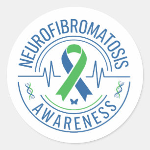 Neurofibromatose Bewusstsein   Unterstützung und S Runder Aufkleber