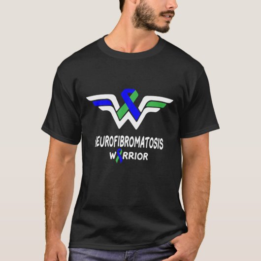 Neurofibromatose Bewusstsein Warrior Green Blue Ri T-Shirt (Vorderseite)