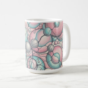 Neurografik-Art-T-Shirt Mint Rosa Abstrakte Sphäre Kaffeetasse