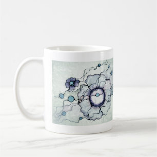 Neurografische abstrakte Kunst Blume Tintenlinie Kaffeetasse