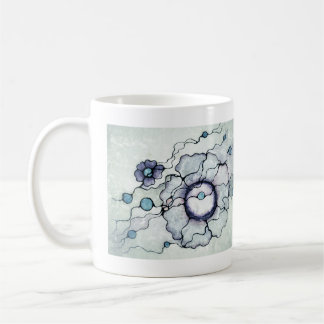 Neurografische abstrakte Kunst Blume | Tintenlinie Kaffeetasse