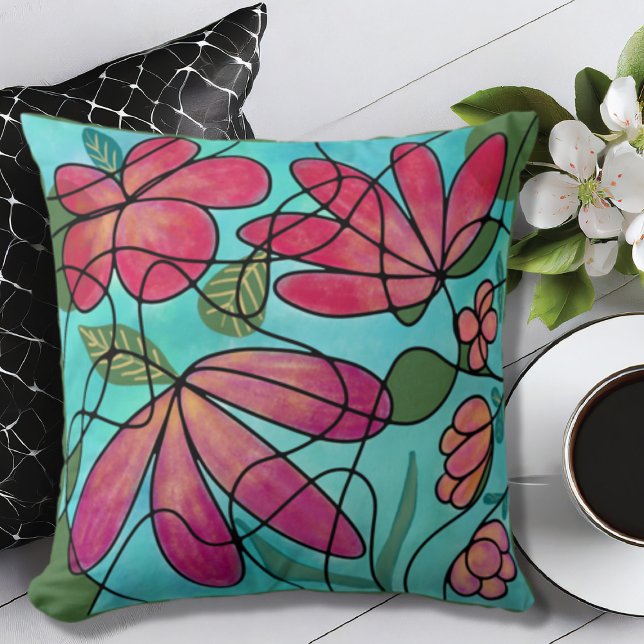 NEUROGRAFISCHE FRÜHSTÜCKSBLUMEN WASSERFARBEN KISSEN (Von Creator hochgeladen)