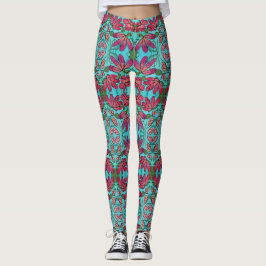 NEUROGRAFISCHE FRÜHSTÜCKSBLUMEN WASSERFARBEN LEGGINGS