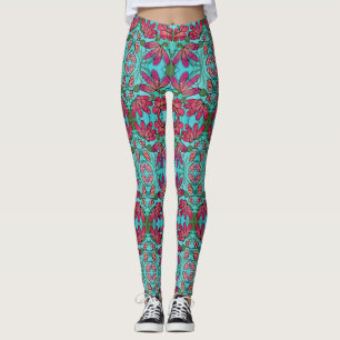 NEUROGRAFISCHE FRÜHSTÜCKSBLUMEN WASSERFARBEN LEGGINGS