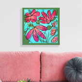 NEUROGRAFISCHE FRÜHSTÜCKSBLUMEN WASSERFARBEN LEINWANDDRUCK (Insitu (Wohnzimmer))