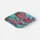 NEUROGRAFISCHE FRÜHSTÜCKSBLUMEN WASSERFARBEN PAPPTELLER (Gewinkelt)