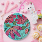 NEUROGRAFISCHE FRÜHSTÜCKSBLUMEN WASSERFARBEN PAPPTELLER (Party)