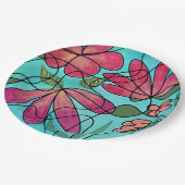 NEUROGRAFISCHE FRÜHSTÜCKSBLUMEN WASSERFARBEN PAPPTELLER (Schrägansicht)