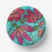 NEUROGRAFISCHE FRÜHSTÜCKSBLUMEN WASSERFARBEN PAPPTELLER (Vorderseite)