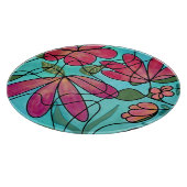 NEUROGRAFISCHE FRÜHSTÜCKSBLUMEN WASSERFARBEN SCHNEIDEBRETT (Ecke)