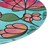 NEUROGRAFISCHE FRÜHSTÜCKSBLUMEN WASSERFARBEN SCHNEIDEBRETT (Ecke)