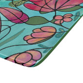 NEUROGRAFISCHE FRÜHSTÜCKSBLUMEN WASSERFARBEN SCHNEIDEBRETT (Ecke)