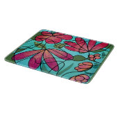 NEUROGRAFISCHE FRÜHSTÜCKSBLUMEN WASSERFARBEN SCHNEIDEBRETT (Ecke)