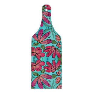 NEUROGRAFISCHE FRÜHSTÜCKSBLUMEN WASSERFARBEN SCHNEIDEBRETT