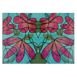 NEUROGRAFISCHE FRÜHSTÜCKSBLUMEN WASSERFARBEN SCHNEIDEBRETT