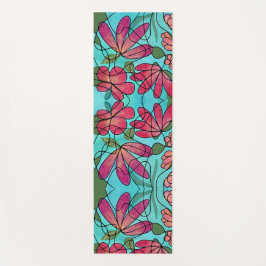 NEUROGRAFISCHE FRÜHSTÜCKSBLUMEN WASSERFARBEN YOGAMATTE