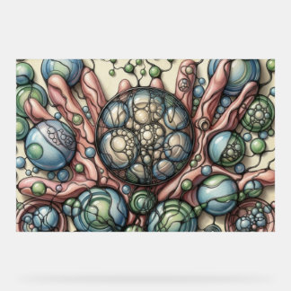 Neurografischer Kunstposter Grüne Blaue Sphären Bl Acrylschild