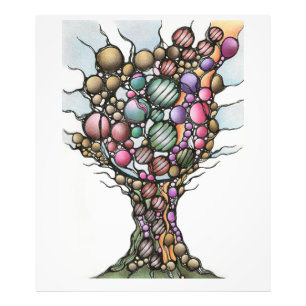 Neurografischer Lebensbaum Abstract Art Wandteppic Fotodruck