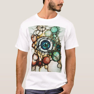 Neurografisches T-Shirt mit Auge und abstraktem De